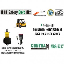 Cinto de Seguran�a Amarelo Retr�til 2P com Sensor El�trico Normal Aberto Empilhadeira Trator